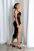 Tamiko Mesh Ruffle Trim Tank Midi Dress